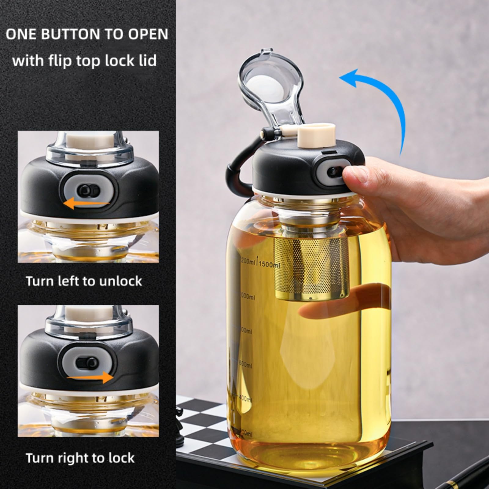Glass Tea Tumbler with Infuser - Home Gym Kettler 评论和价格