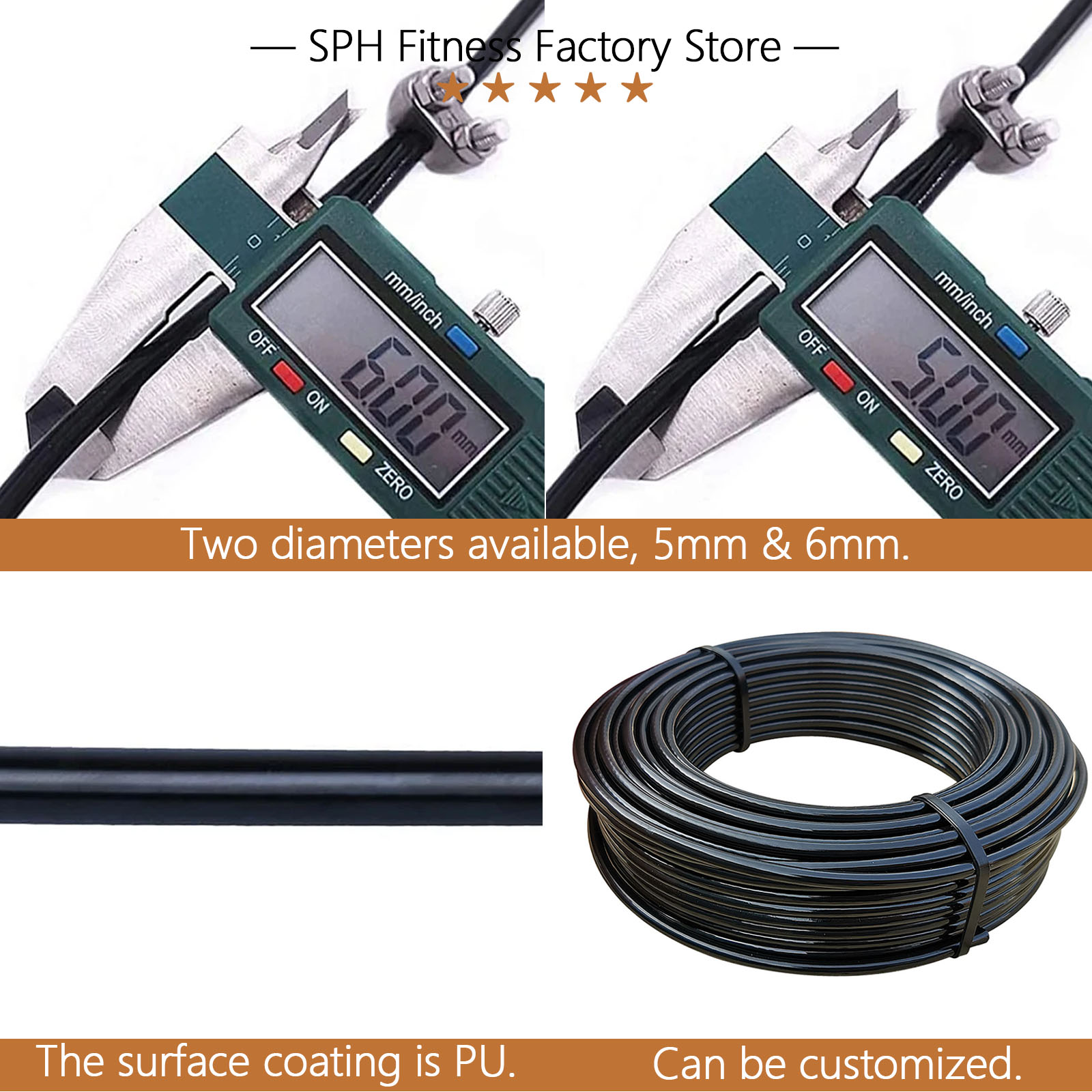5/6mm Thick Steel Wire Rope Fi - Home Gym Nala 评论和价格