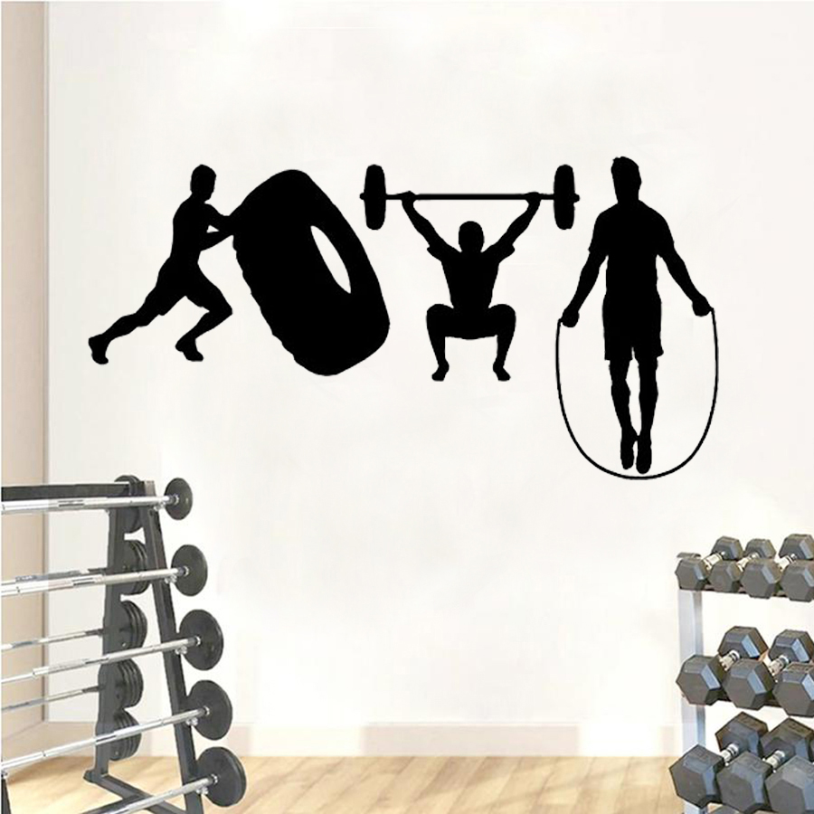 Crossfit Wall Sticker GYM Fitn - Home Gym Wallpaper 评论和价格
