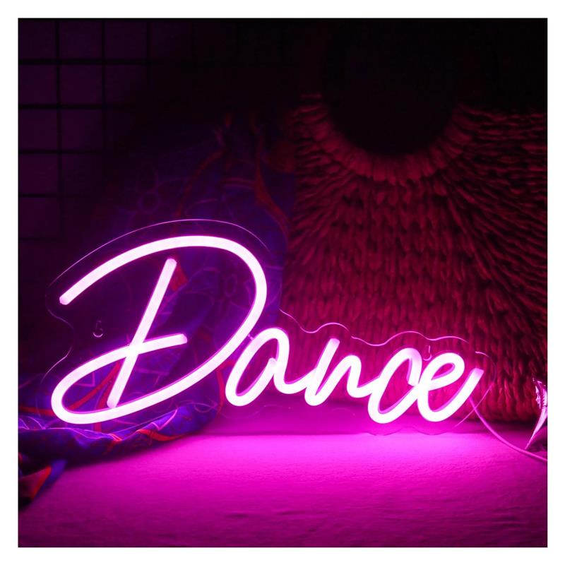Dance Neon Sign Pink Light Dan - Home Gym Wallpaper 评论和价格