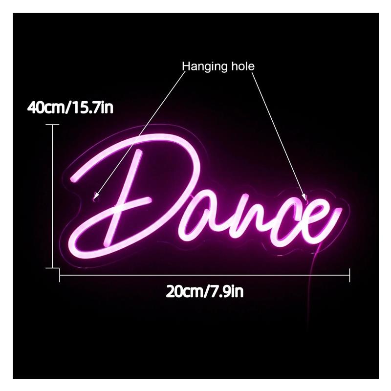 Dance Neon Sign Pink Light Dan - Home Gym Wallpaper 评论和价格