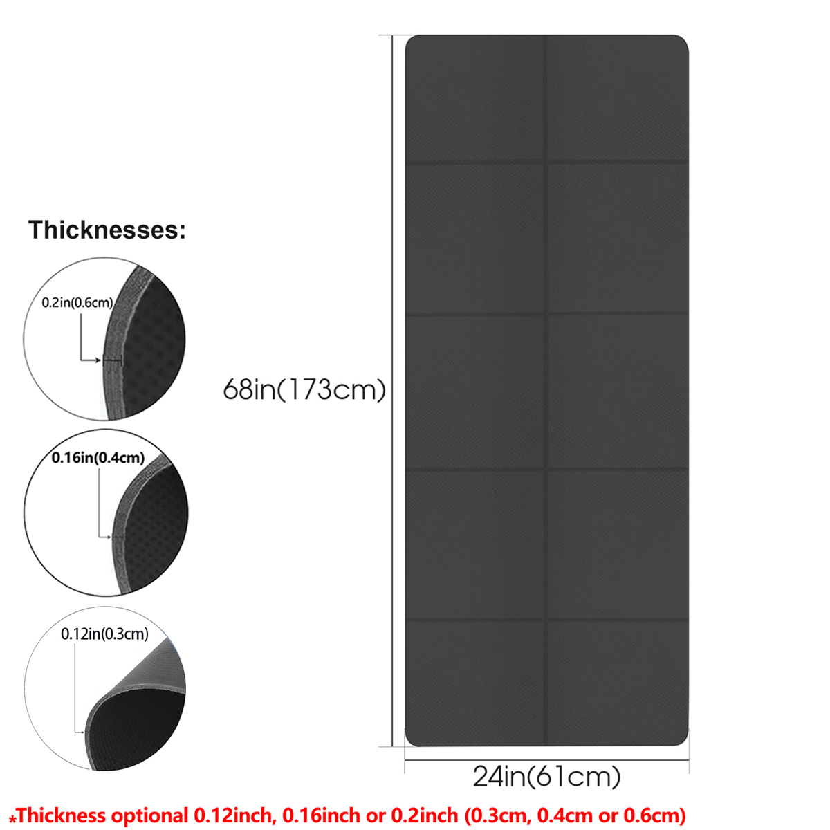 Foldable Yoga Mat Black Eco Fr - Gymnastics Mat Thick 评论和价格