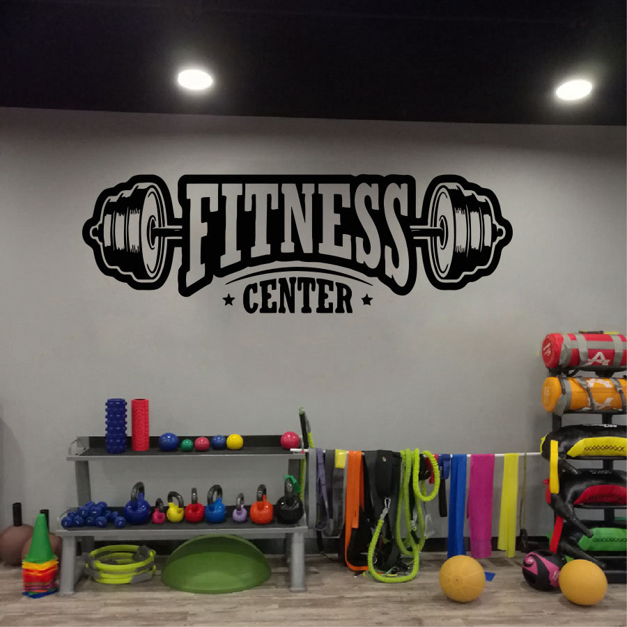 Gym vinyl decor wall decal fit - Home Gym Wallpaper 评论和价格