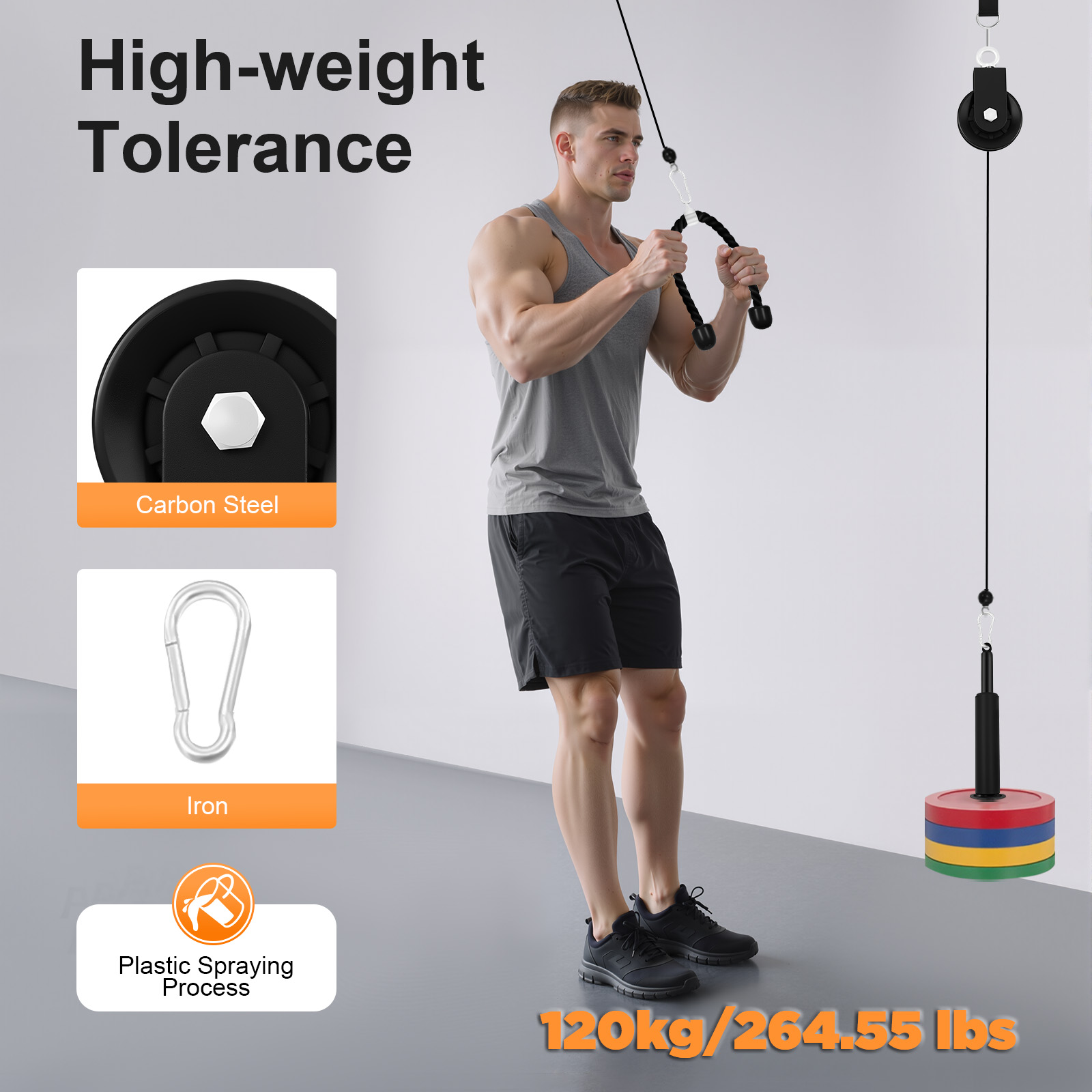 120kg Cable Pull Fitness Syste - Home Gym Cable Machine 评论和价格